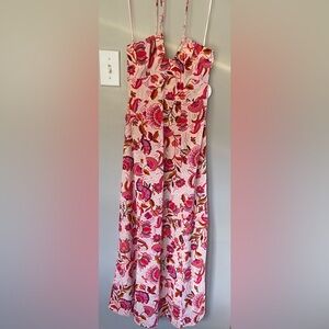 Sincerely Jules Pink and Orange Floral Maxi Dress